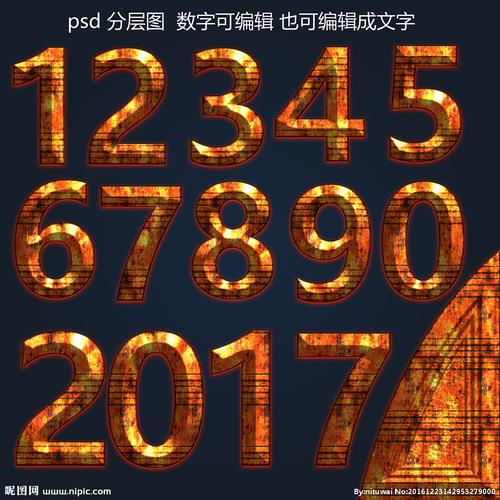 金属生锈数字设计图